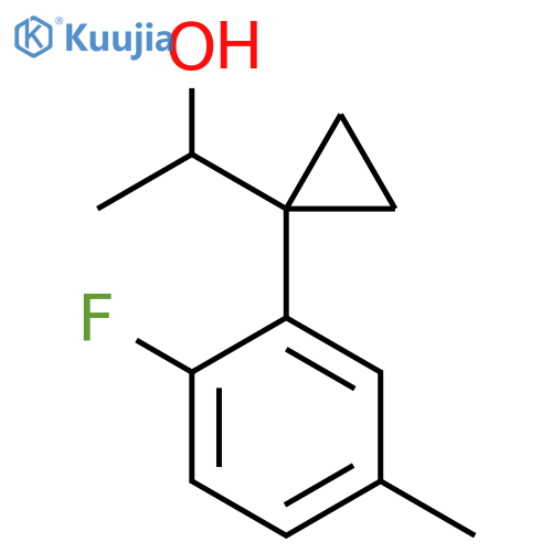 1-1-(2-fluoro-5-methylphenyl)cyclopropylethan-1-ol structure