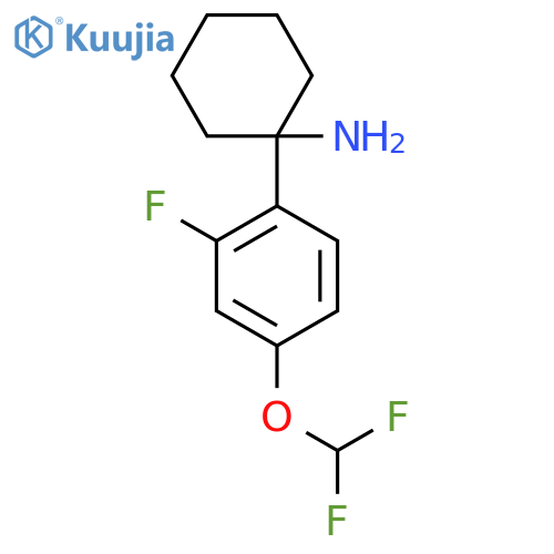 1-4-(difluoromethoxy)-2-fluorophenylcyclohexan-1-amine structure