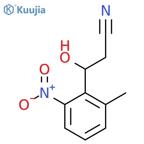 3-hydroxy-3-(2-methyl-6-nitrophenyl)propanenitrile structure
