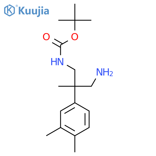 tert-butyl N-3-amino-2-(3,4-dimethylphenyl)-2-methylpropylcarbamate structure