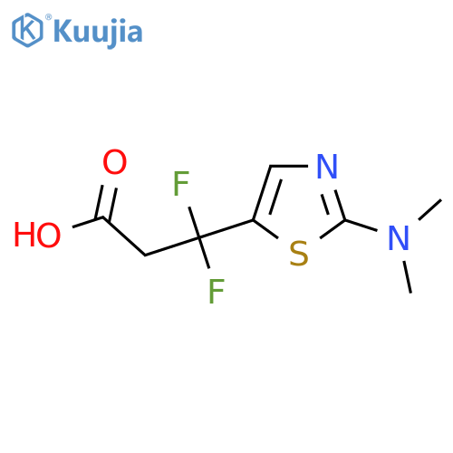 3-2-(dimethylamino)-1,3-thiazol-5-yl-3,3-difluoropropanoic acid structure