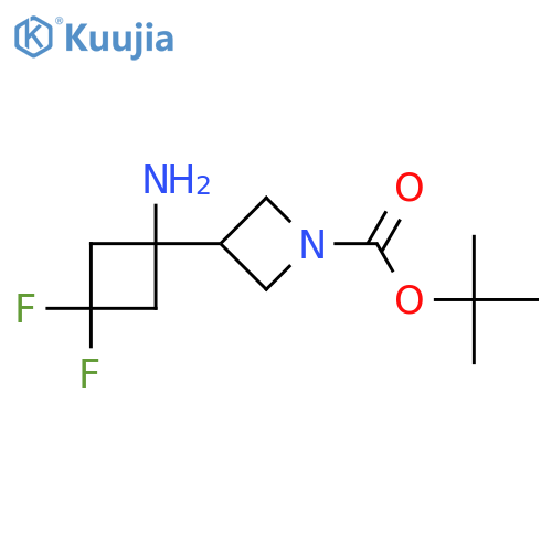 tert-butyl 3-(1-amino-3,3-difluorocyclobutyl)azetidine-1-carboxylate structure