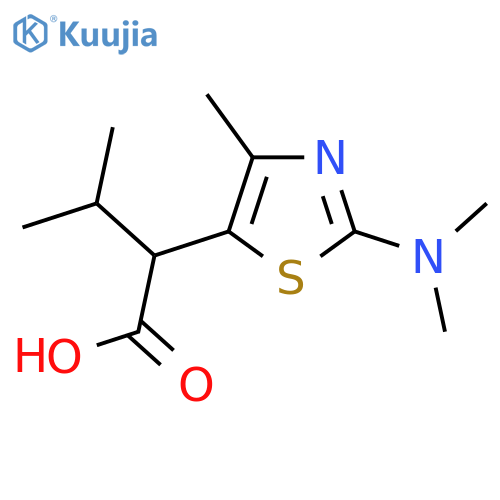 2-2-(dimethylamino)-4-methyl-1,3-thiazol-5-yl-3-methylbutanoic acid structure