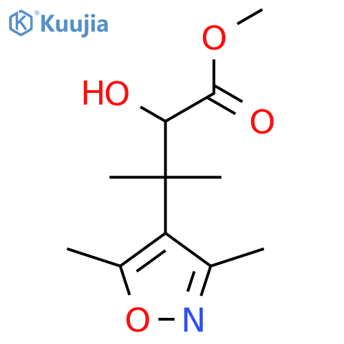 methyl 3-(dimethyl-1,2-oxazol-4-yl)-2-hydroxy-3-methylbutanoate structure