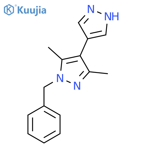1-benzyl-3,5-dimethyl-4-(1H-pyrazol-4-yl)-1H-pyrazole structure