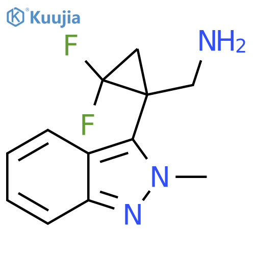2,2-difluoro-1-(2-methyl-2H-indazol-3-yl)cyclopropylmethanamine structure