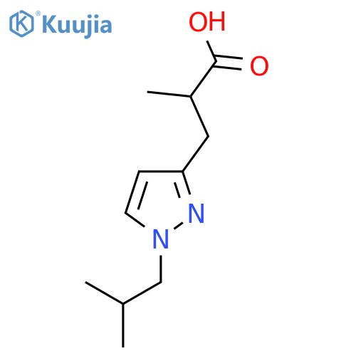 2-methyl-3-1-(2-methylpropyl)-1H-pyrazol-3-ylpropanoic acid structure