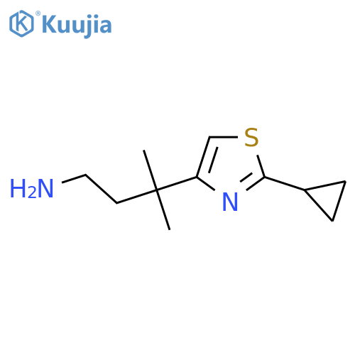 3-(2-cyclopropyl-1,3-thiazol-4-yl)-3-methylbutan-1-amine structure