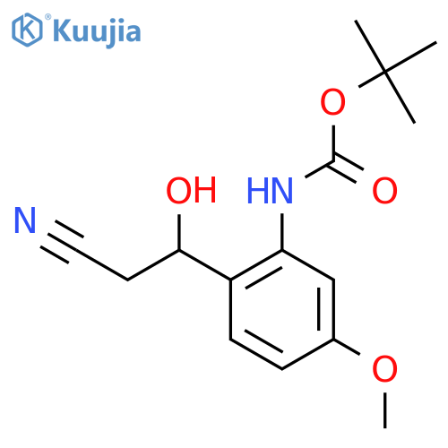 tert-butyl N-2-(2-cyano-1-hydroxyethyl)-5-methoxyphenylcarbamate structure
