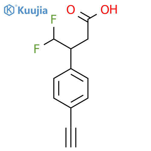 3-(4-ethynylphenyl)-4,4-difluorobutanoic acid structure