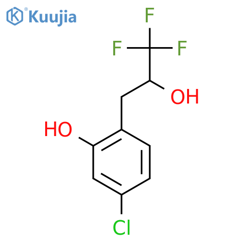 5-chloro-2-(3,3,3-trifluoro-2-hydroxypropyl)phenol structure