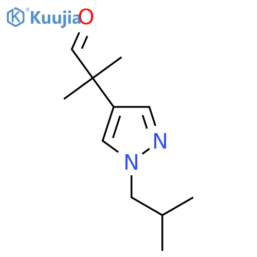 2-methyl-2-1-(2-methylpropyl)-1H-pyrazol-4-ylpropanal structure