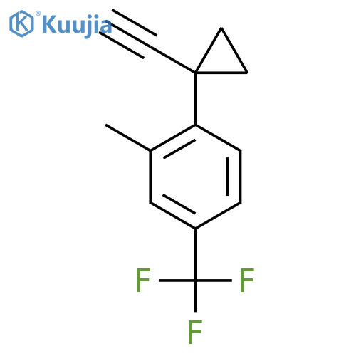 1-(1-ethynylcyclopropyl)-2-methyl-4-(trifluoromethyl)benzene structure