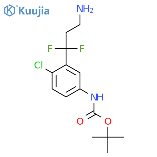 tert-butyl N-3-(3-amino-1,1-difluoropropyl)-4-chlorophenylcarbamate structure