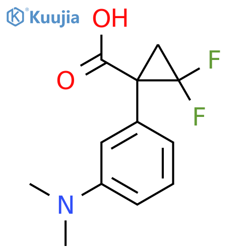 1-3-(dimethylamino)phenyl-2,2-difluorocyclopropane-1-carboxylic acid structure