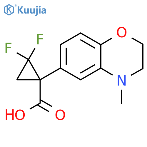 2,2-difluoro-1-(4-methyl-3,4-dihydro-2H-1,4-benzoxazin-6-yl)cyclopropane-1-carboxylic acid structure