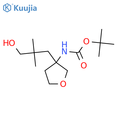 tert-butyl N-3-(3-hydroxy-2,2-dimethylpropyl)oxolan-3-ylcarbamate structure