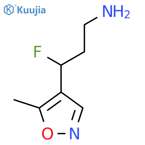 3-fluoro-3-(5-methyl-1,2-oxazol-4-yl)propan-1-amine structure