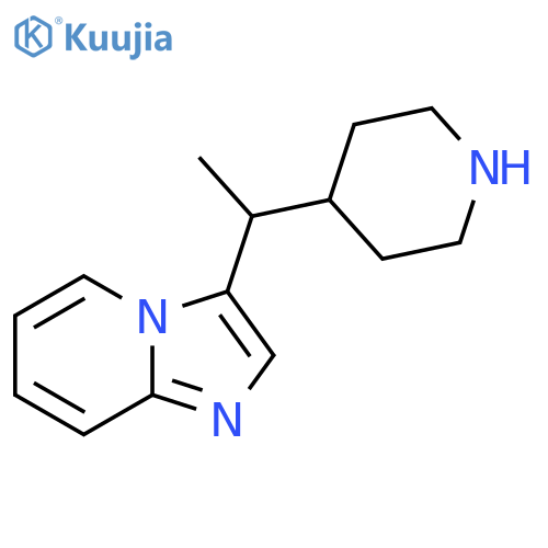 4-(1-{imidazo1,2-apyridin-3-yl}ethyl)piperidine structure
