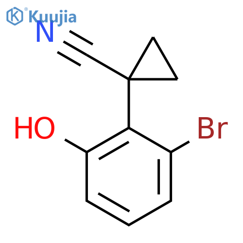 1-(2-bromo-6-hydroxyphenyl)cyclopropane-1-carbonitrile structure