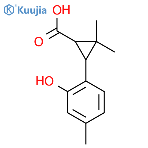 3-(2-Hydroxy-4-methylphenyl)-2,2-dimethylcyclopropane-1-carboxylic acid structure