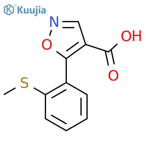 5-2-(methylsulfanyl)phenyl-1,2-oxazole-4-carboxylic acid structure