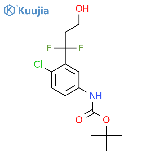 tert-butyl N-4-chloro-3-(1,1-difluoro-3-hydroxypropyl)phenylcarbamate structure