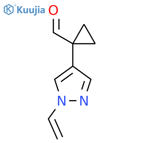 1-(1-ethenyl-1H-pyrazol-4-yl)cyclopropane-1-carbaldehyde structure