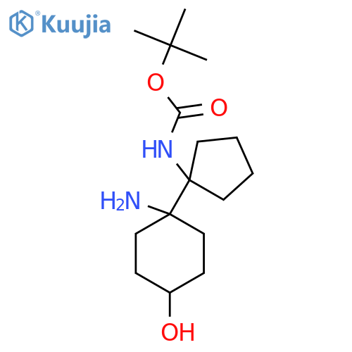 tert-butyl N-1-(1-amino-4-hydroxycyclohexyl)cyclopentylcarbamate structure