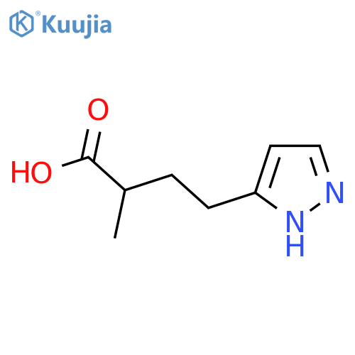 2-methyl-4-(1H-pyrazol-3-yl)butanoic acid structure