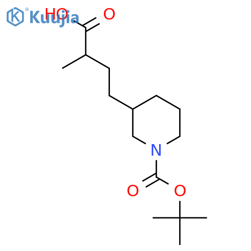 4-{1-(tert-butoxy)carbonylpiperidin-3-yl}-2-methylbutanoic acid structure