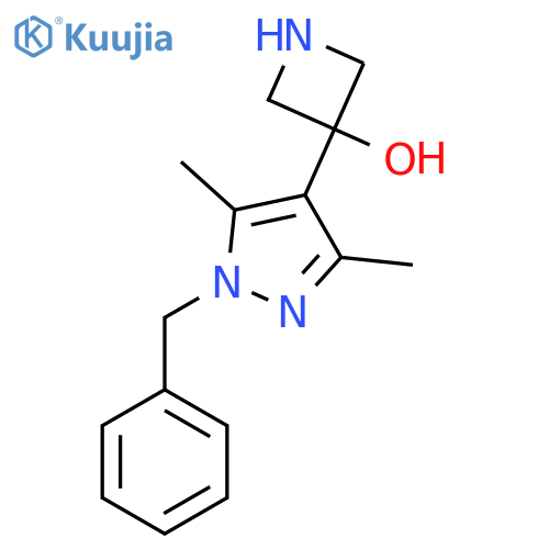 3-(1-benzyl-3,5-dimethyl-1H-pyrazol-4-yl)azetidin-3-ol structure