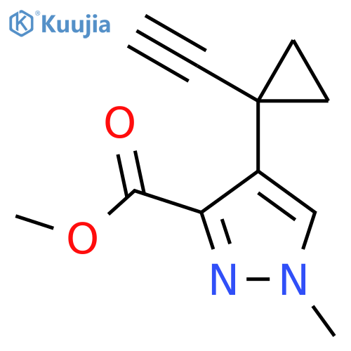 methyl 4-(1-ethynylcyclopropyl)-1-methyl-1H-pyrazole-3-carboxylate structure