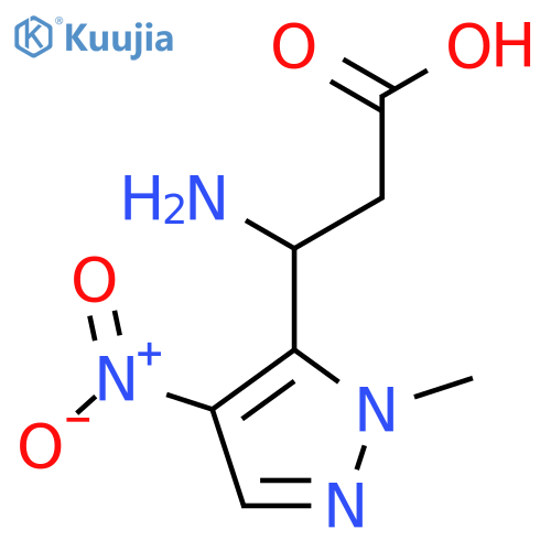 3-amino-3-(1-methyl-4-nitro-1H-pyrazol-5-yl)propanoic acid structure