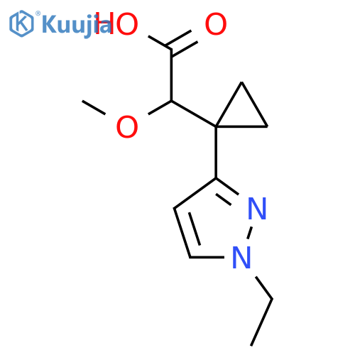 2-1-(1-ethyl-1H-pyrazol-3-yl)cyclopropyl-2-methoxyacetic acid structure