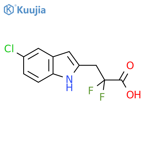 3-(5-chloro-1H-indol-2-yl)-2,2-difluoropropanoic acid structure