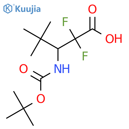 3-{(tert-butoxy)carbonylamino}-2,2-difluoro-4,4-dimethylpentanoic acid structure