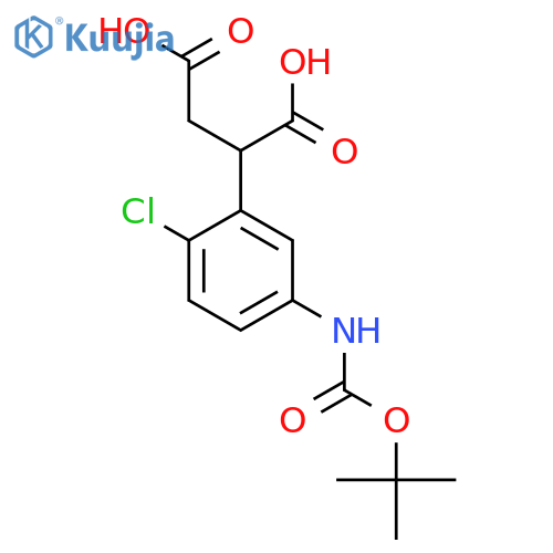 2-(5-{(tert-butoxy)carbonylamino}-2-chlorophenyl)butanedioic acid structure