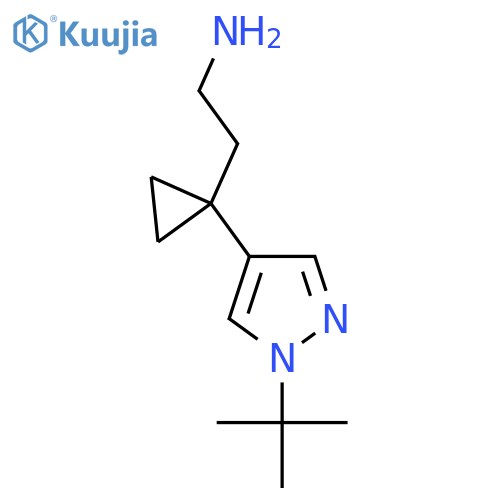 2-1-(1-tert-butyl-1H-pyrazol-4-yl)cyclopropylethan-1-amine structure