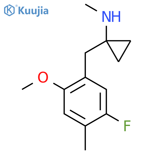 1-(5-fluoro-2-methoxy-4-methylphenyl)methyl-N-methylcyclopropan-1-amine structure
