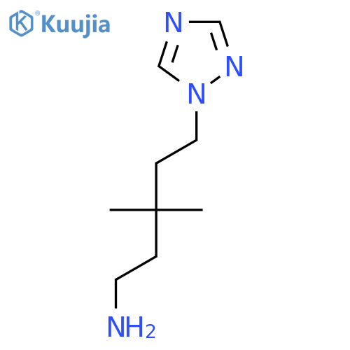 3,3-dimethyl-5-(1H-1,2,4-triazol-1-yl)pentan-1-amine structure