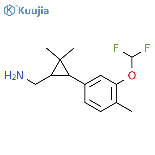 {3-3-(difluoromethoxy)-4-methylphenyl-2,2-dimethylcyclopropyl}methanamine structure