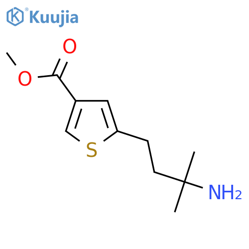 methyl 5-(3-amino-3-methylbutyl)thiophene-3-carboxylate structure
