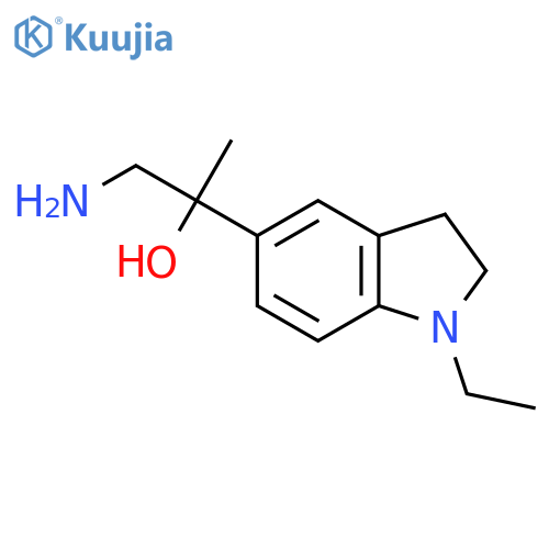 1-amino-2-(1-ethyl-2,3-dihydro-1H-indol-5-yl)propan-2-ol structure