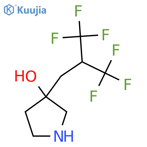 3-3,3,3-trifluoro-2-(trifluoromethyl)propylpyrrolidin-3-ol structure