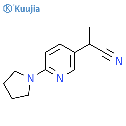 2-6-(pyrrolidin-1-yl)pyridin-3-ylpropanenitrile structure
