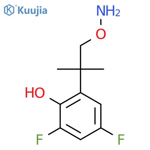 2-1-(aminooxy)-2-methylpropan-2-yl-4,6-difluorophenol structure