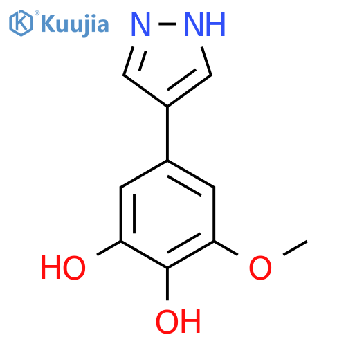 3-methoxy-5-(1H-pyrazol-4-yl)benzene-1,2-diol structure