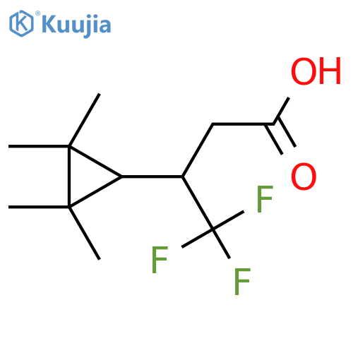 4,4,4-trifluoro-3-(2,2,3,3-tetramethylcyclopropyl)butanoic acid structure