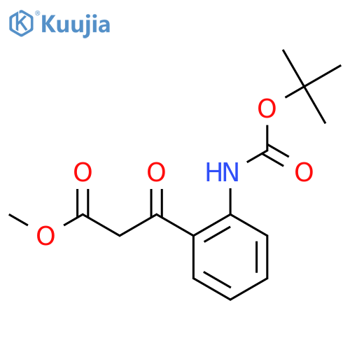 methyl 3-(2-{(tert-butoxy)carbonylamino}phenyl)-3-oxopropanoate structure